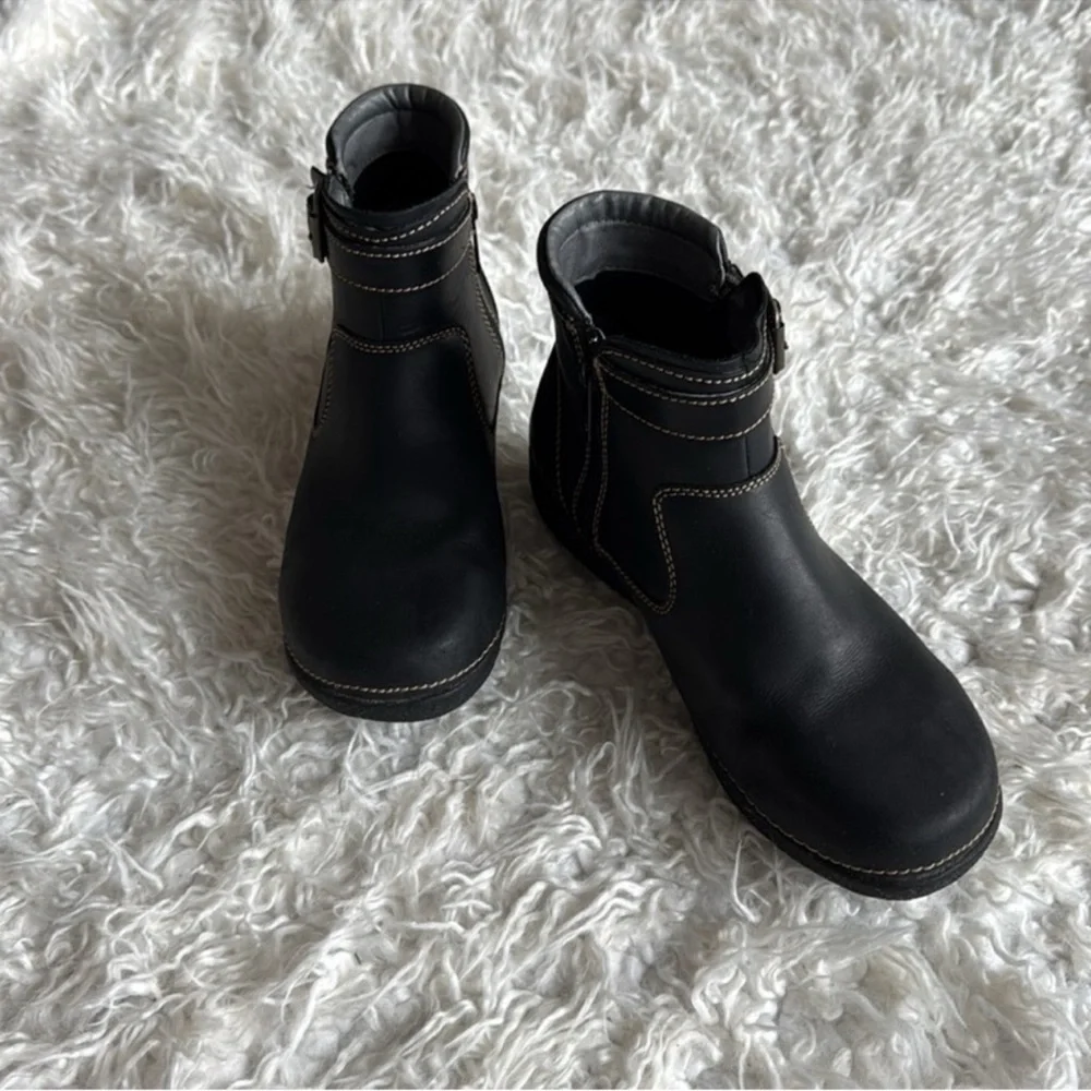 Duluth Trading Co Andina Leather Short Boots/Boots Sz 9 Black - Picture 2 of 12
